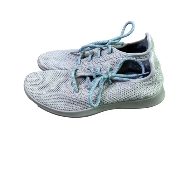 Allbirds Tree Runners Light Grey Blue Laces Sneakers Tennis Shoes Size 9 Women's - Picture 5 of 10